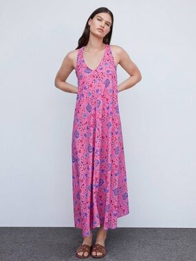 Mango Loren Pink Floral Maxi Dress